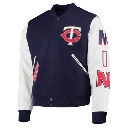 Minnesota Twins Letterman Navy and White Jacket