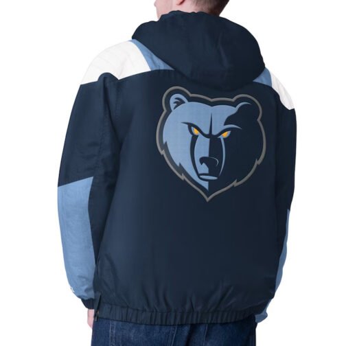 Navy/Blue Memphis Grizzlies Charger Half-Zip Pullover Jacket - Image 2