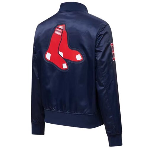 Navy Boston Red Sox Full-Snap Satin Jacket - Image 2