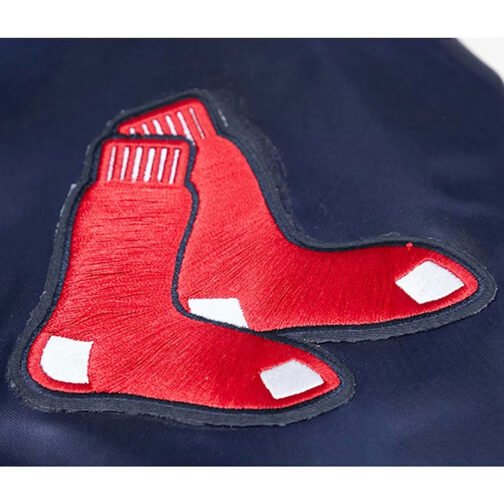 Navy Boston Red Sox Full-Snap Satin Jacket - Image 6