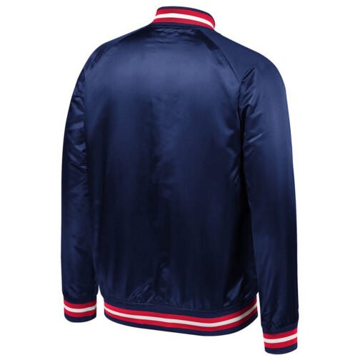 Navy Chicago Cubs Full-Snap Satin Jacket - Image 2