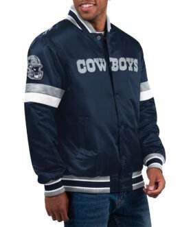 Home Game Dallas Cowboys Navy Satin Jacket