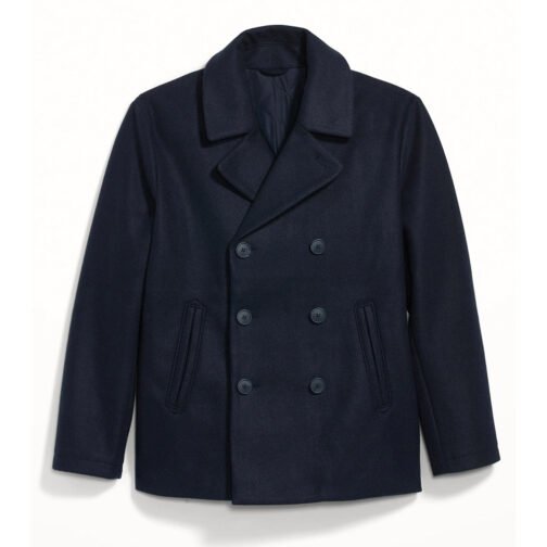 Navy Double Breasted Peacoat - Image 7