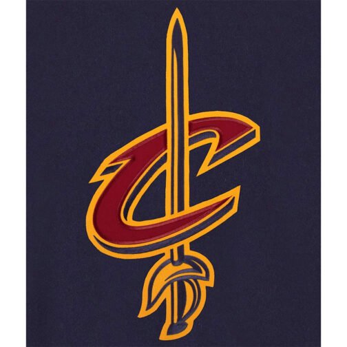 Embroidered Cleveland Cavaliers Wool Navy Varsity Jacket - Image 4