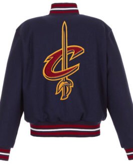 Embroidered Cleveland Cavaliers Wool Navy Varsity Jacket