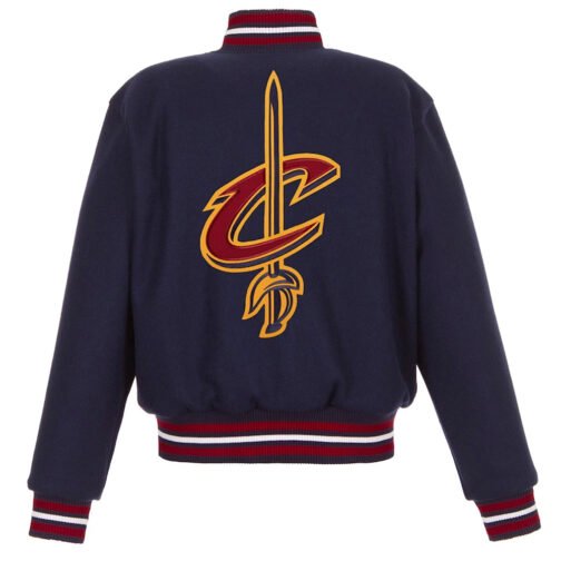 Embroidered Cleveland Cavaliers Wool Navy Varsity Jacket - Image 2