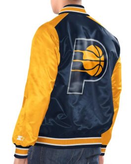 Navy/Gold Indiana Pacers Renegade Varsity Satin Jacket