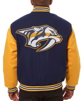 Nashville Predators Two-Tone Navy/Gold Varsity Jacket