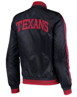 Houston Texans Overtime Varsity Blue Satin Jacket