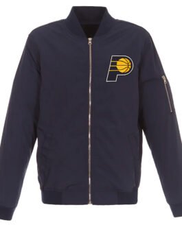 Navy/Grey Indiana Pacers Nylon Bomber Jacket