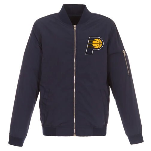 Navy/Grey Indiana Pacers Nylon Bomber Jacket