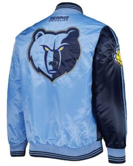 Memphis Grizzlies Fast Break Navy/Light Blue Satin Jacket