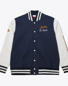 LA Lakers Navy and White Fleece Varsity Jacket