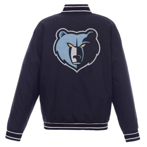 Memphis Grizzlies Navy Poly Twill Jacket - Image 2