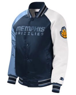 Memphis Grizzlies Navy Youth Varsity Satin Jacket