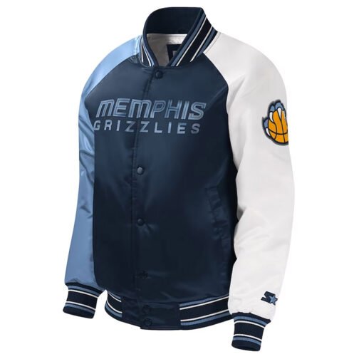 Memphis Grizzlies Navy Youth Varsity Satin Jacket