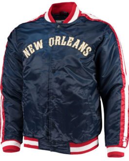 Navy The Offensive New Orleans Pelicans Satin Jacket