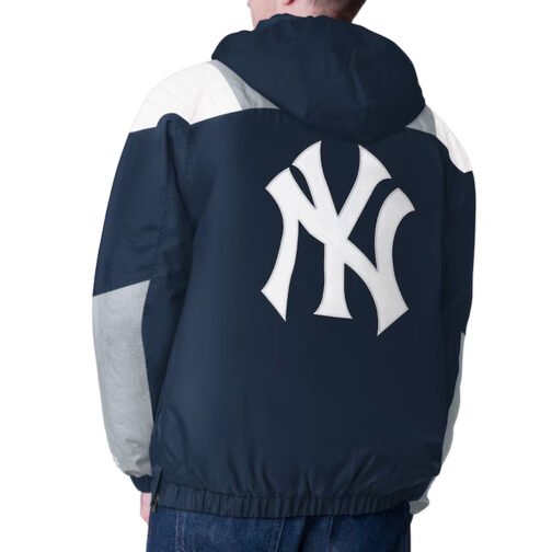 Navy NY Yankees Charger Half-Zip Pullover Jacket - Image 2