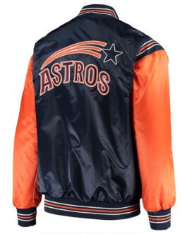 Enforce Houston Astros Navy/Orange Varsity Satin Jacket