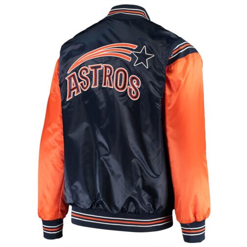 Enforce Houston Astros Navy/Orange Varsity Satin Jacket - Image 2