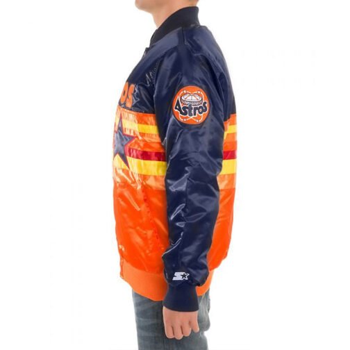 Navy/Orange Houston Astros Satin Jacket - Image 3