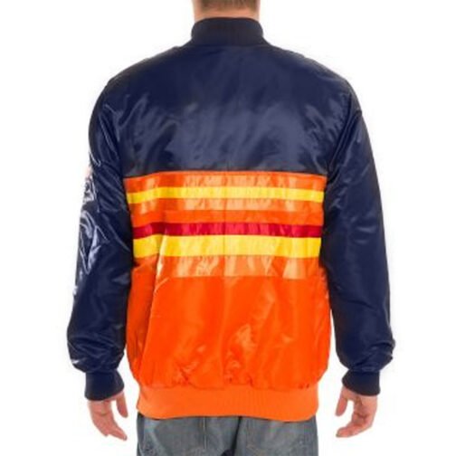 Navy/Orange Houston Astros Satin Jacket - Image 2