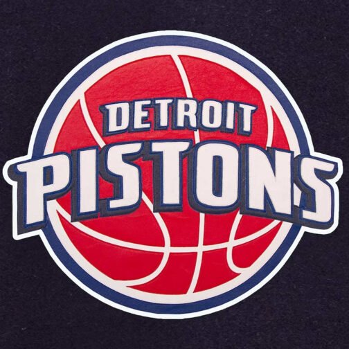 Detroit Pistons Two-Tone Navy/Red Varsity Wool Jacket - Image 3
