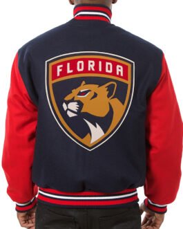 Florida Panthers Varsity Two-Tone Navy/Red Wool Jacket