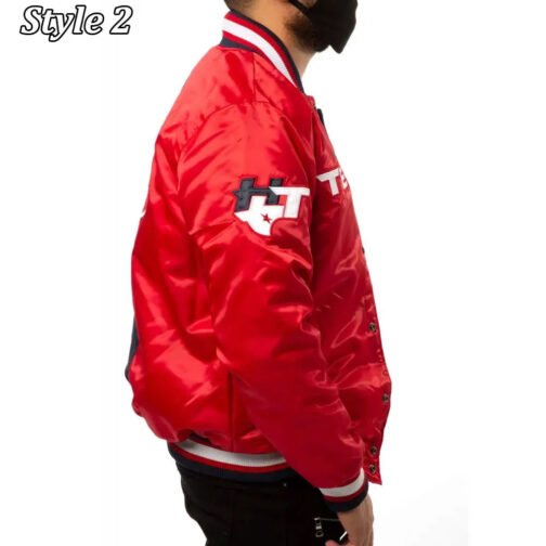 Houston Texans Enforcer Navy/Red Satin Jacket - Image 13