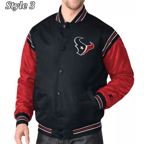 Houston Texans Enforcer Navy/Red Satin Jacket - Image 3