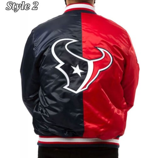 Houston Texans Enforcer Navy/Red Satin Jacket - Image 5