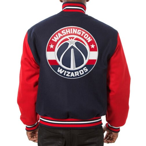 Washington Wizards Domestic Navy/Red Varsity Wool Jacket - Image 2