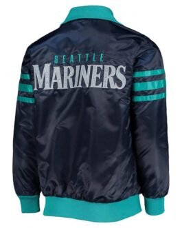 Seattle Mariners The Captain II Varsity Navy Satin Jacket