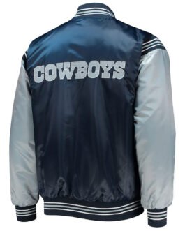 Dallas Cowboys Enforcer Navy/Silver Satin Jacket