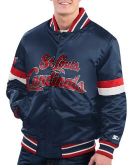 St. Louis Cardinals Home Game Navy Satin Jacket