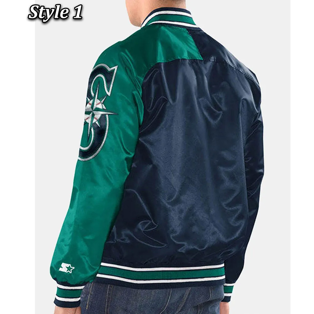 Navy/Teal Seattle Mariners Dugout Jacket - Image 3