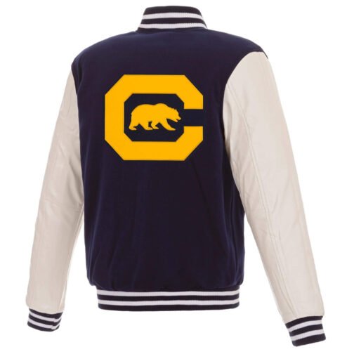 Navy/White California Golden Bears Varsity Jacket - Image 2