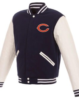 NFL Chicago Bears Varsity Navy and White Jacket