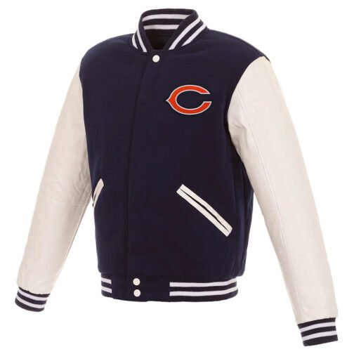 NFL Chicago Bears Varsity Navy and White Jacket