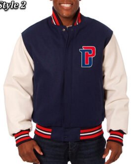 Navy/White Detroit Pistons Varsity Jacket