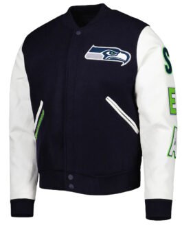 Varsity Navy/White College Seattle Seahawks Jacket