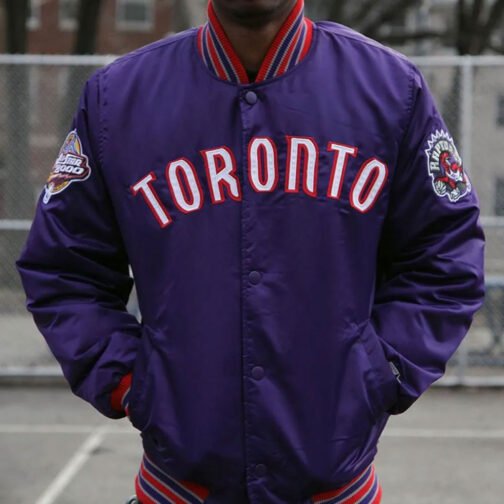 Purple NBA All Star 2000 Toronto Raptors Satin Jacket - Image 5