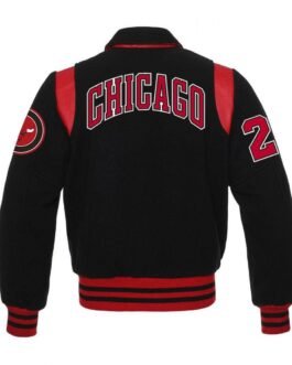Chicago Bulls Sailor Collar Black Varsity Jacket