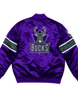 Milwaukee Bucks Heavyweight Purple Satin Jacket