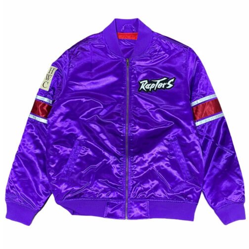 NBA Purple Toronto Raptors Satin Jacket - Image 5
