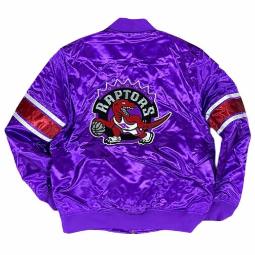 NBA Purple Toronto Raptors Satin Jacket - Image 6