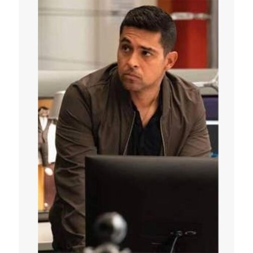 Wilmer Valderrama NCIS Bomber Brown Jacket - Image 2
