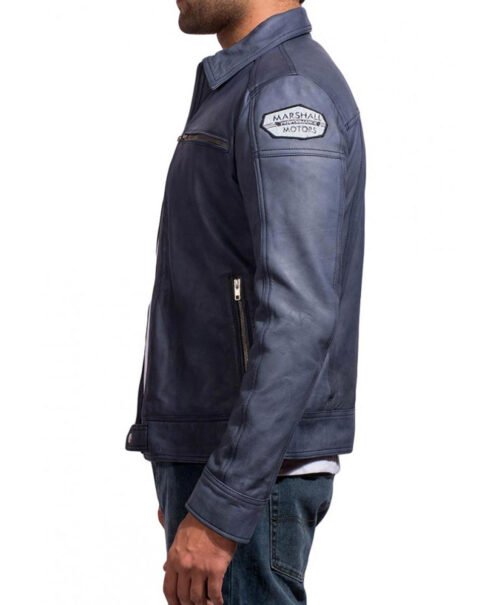 Aaron Paul Need For Speed Blue Leather Jacket - Image 5