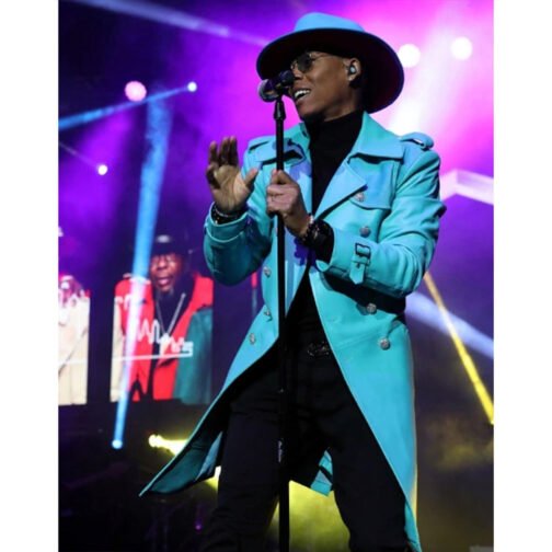 New Edition Legacy Tour Light Blue Leather Coat - Image 3