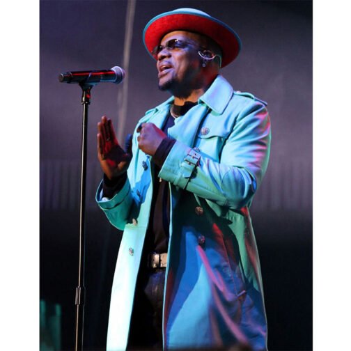 New Edition Legacy Tour Light Blue Leather Coat - Image 5